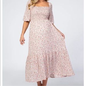 Pinkblush Pink and White Floral Midi Dress